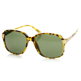 Retro European Square Fashion Womens Sunglasses 8828 - Tortoise Green