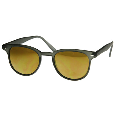 Retro P3 Horned Rim Frame Mirrored Lens Sunglasses 8829