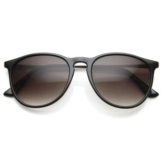 Super Colorful Retro P3 Round Horned Rim Sunglasses 8906 - Shiny Black
