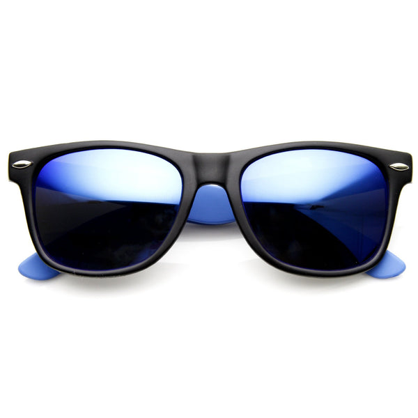 Retro Wayfarer Two-Tone Neon Revo Lens Sunglasses - zeroUV
