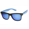 Retro 80's Horned Rim Two-Tone Neon Mirrored Lens Sunglasses 8911