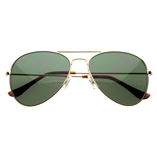 Limited Edition Classic Metal Tear Drop Aviator Sunglasses + Case 1041 - Gold + Black Case