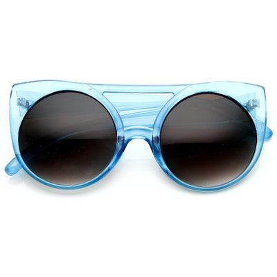 Retro Oversize Round Transparent Colorful Sunglasses 8933