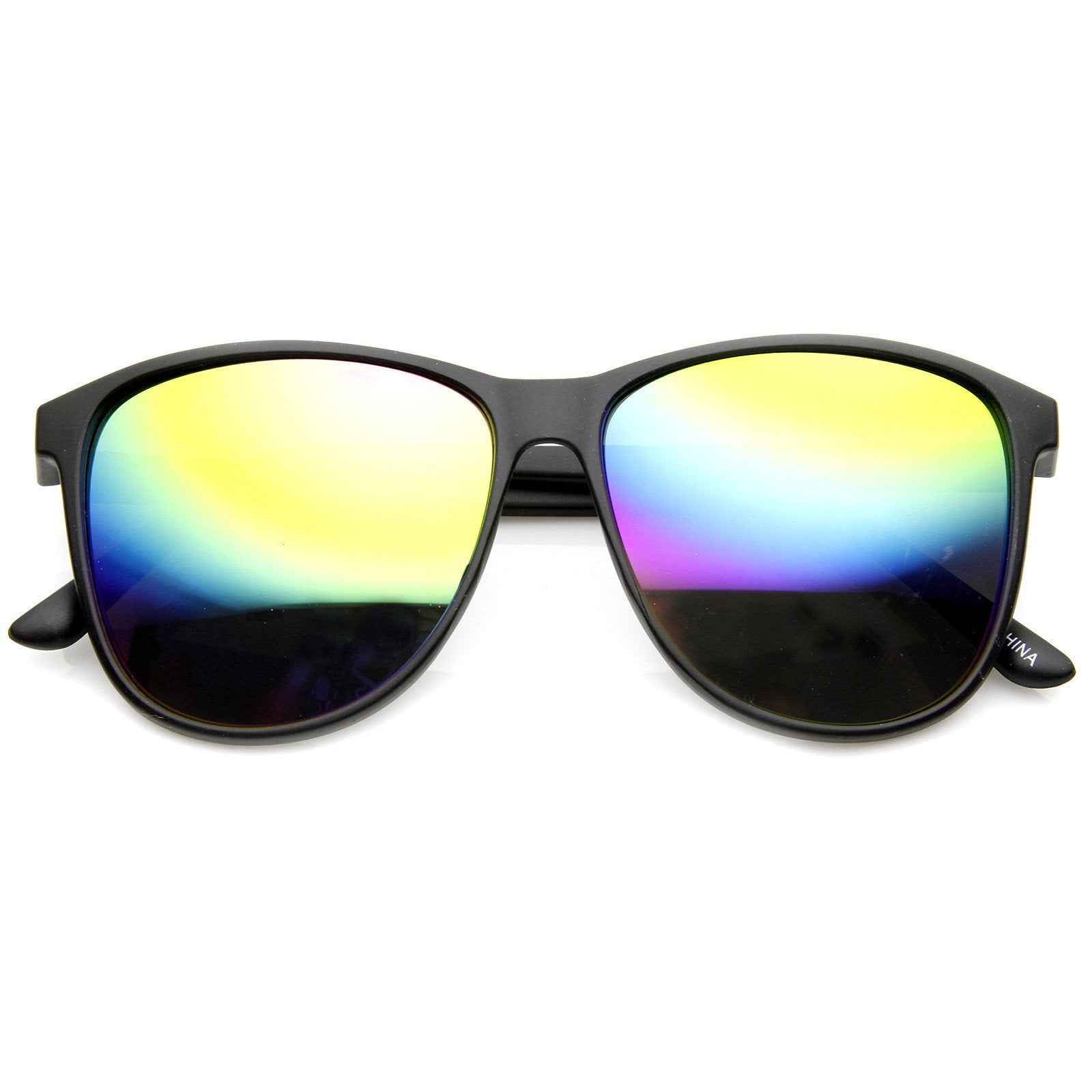 Retro Fashion Revo Color Mirrored Lens Large Sunglasses - zeroUV