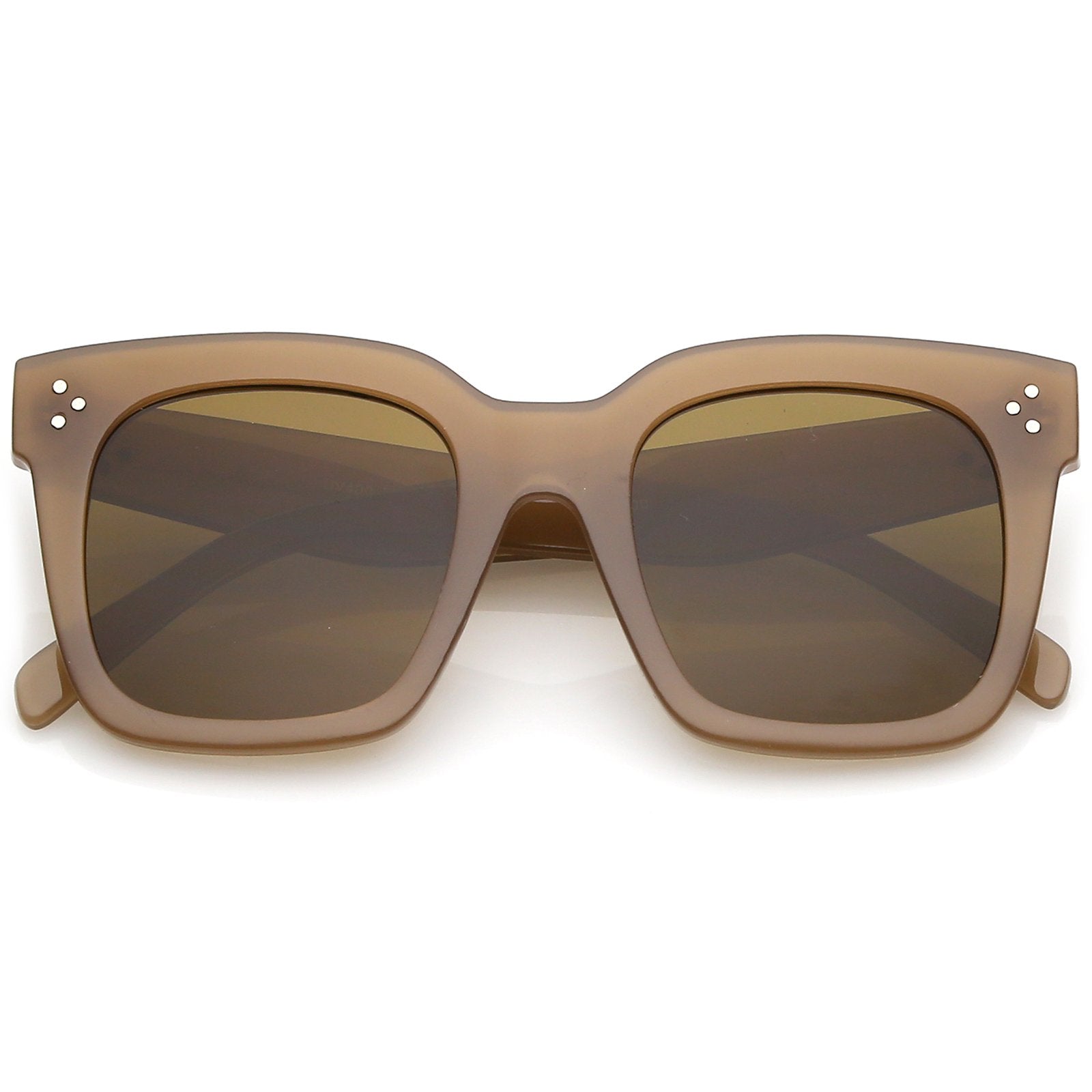 Bold Oversize Horned Rim Flat Lens Sunglasses A101