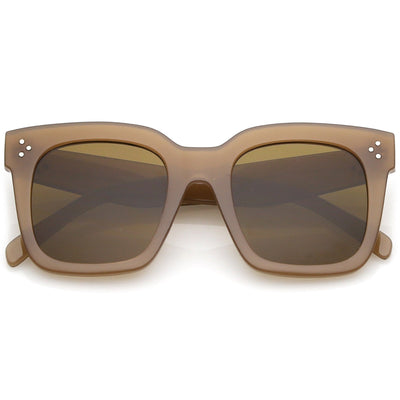 Bold Oversize Horned Rim Flat Lens Sunglasses A101