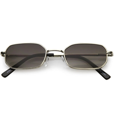 Retro Small 1990's Rectangle Flat Lens Metal Sunglasses C720