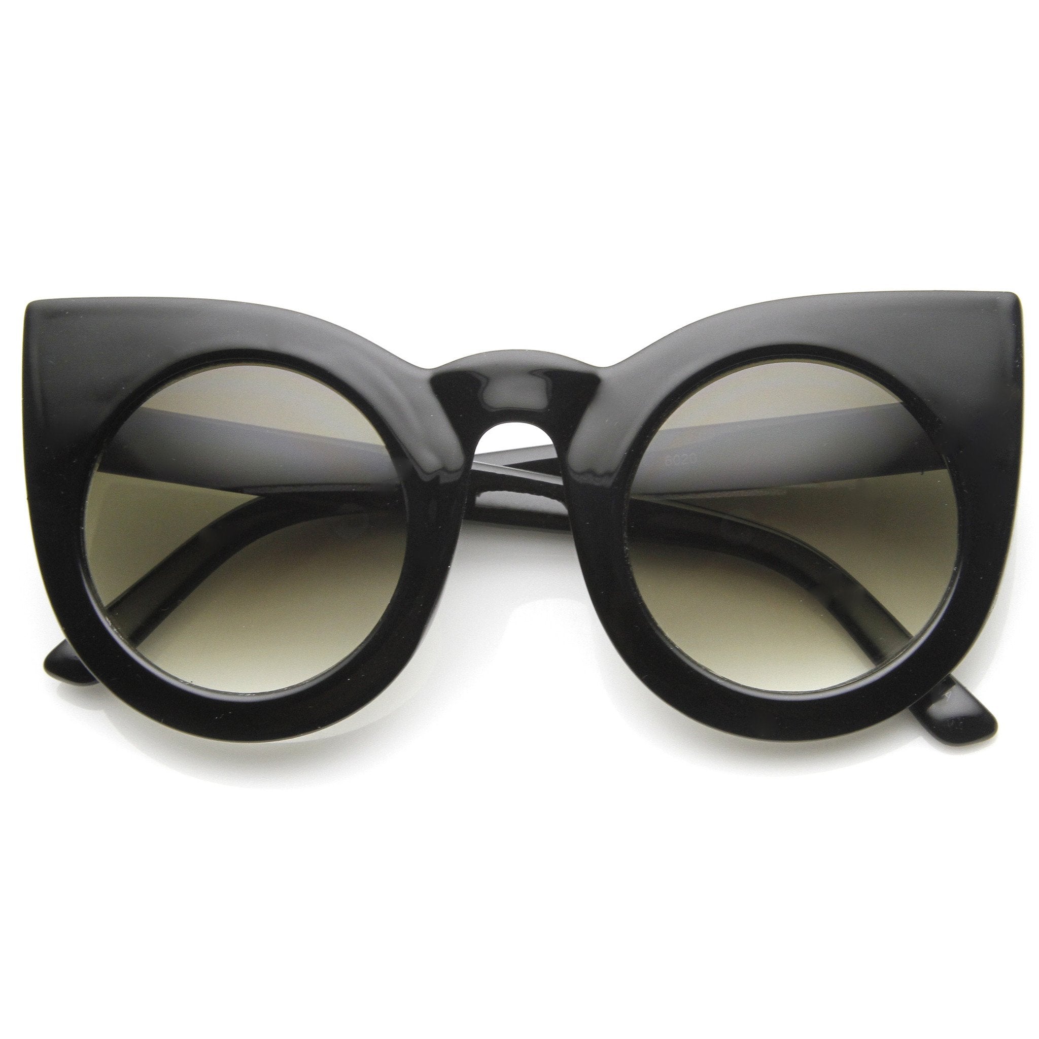 Factory Oversized Plastic Butterfly Sunglasses - Black