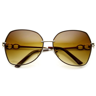 Oversize Metal Fashion Designer Inspired Square Womens Sunglasses 8919