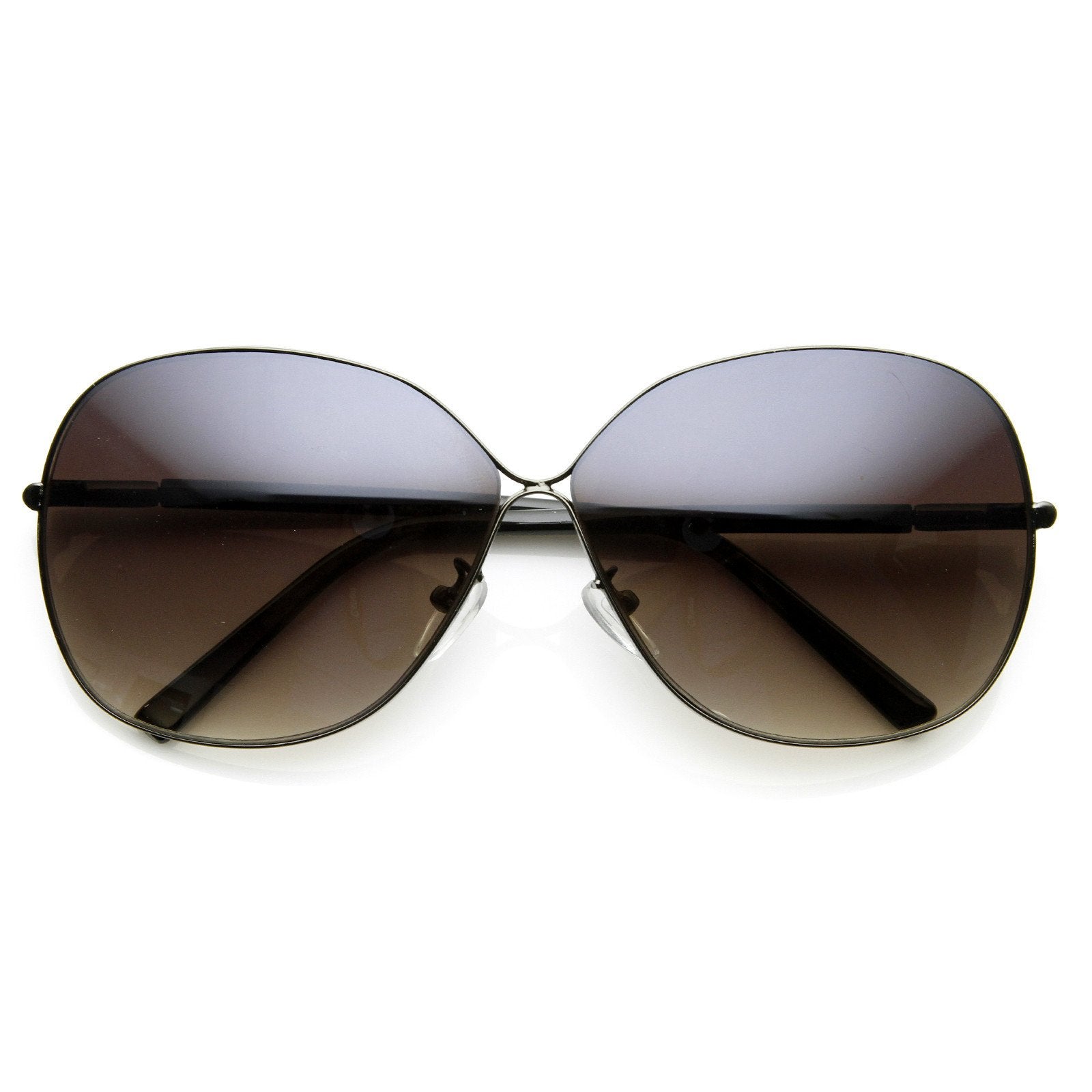 Oversize Womens Square Metal Fashion Sunglasses - zeroUV