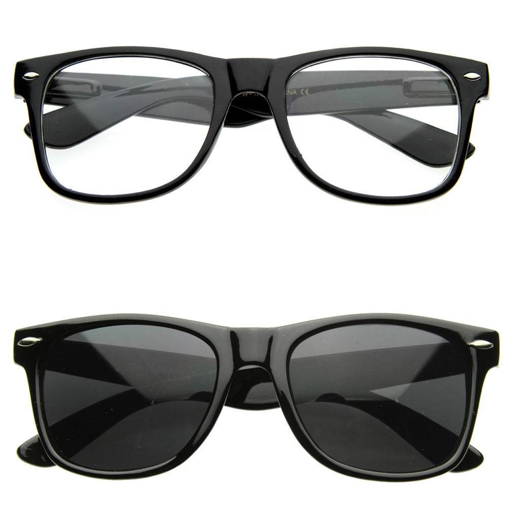 Custom Horned Rim Sunglasses / Glasses 2 Pack Black
