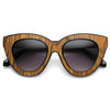 Indie Trendy Womens Block Cut Oversize Cat Eye Sunglasses 9160