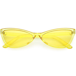 Retro Small Triangle Transparent Color Tone Lens Cat Eye Sunglasses C727 - Yellow