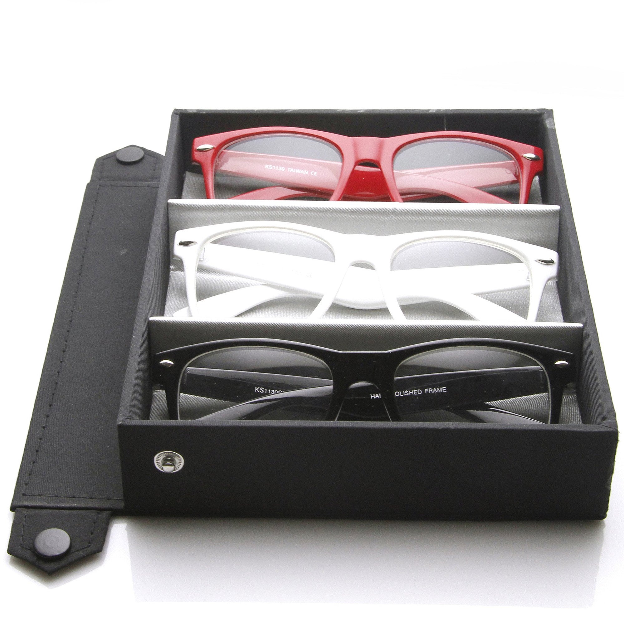 Limited Edition Nerd Clear Lens Horned Rim Glasses + Travel Case 2873