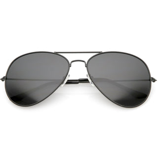 Gafas de sol estilo aviador con forma de lágrima de metal, clásicas y grandes, C760, 60 mm - Humo negro