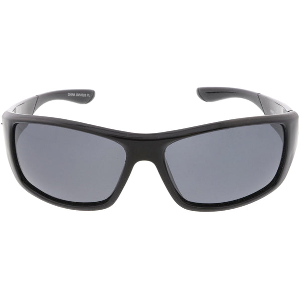 Premium Polarized Sports Wrap Rectangle Sunglasses 65mm - zeroUV