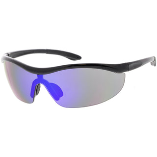 Premium TR-90 - Gafas de sol deportivas con protección de medio marco C799 3.031 in - Espejo azul negro