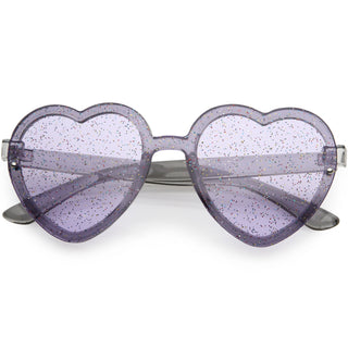 Gafas de sol novedosas con lentes brillantes y forma de corazón coloridas para mujer C879 - Púrpura