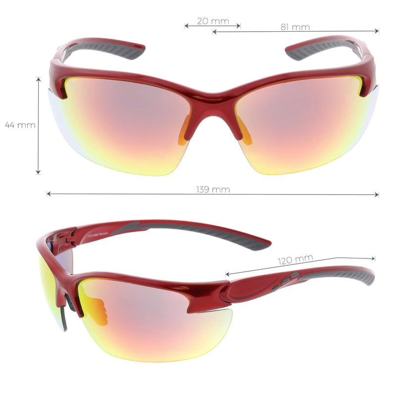 Performance Competition Half Frame Wrap Around Sports Sunglasses C800
