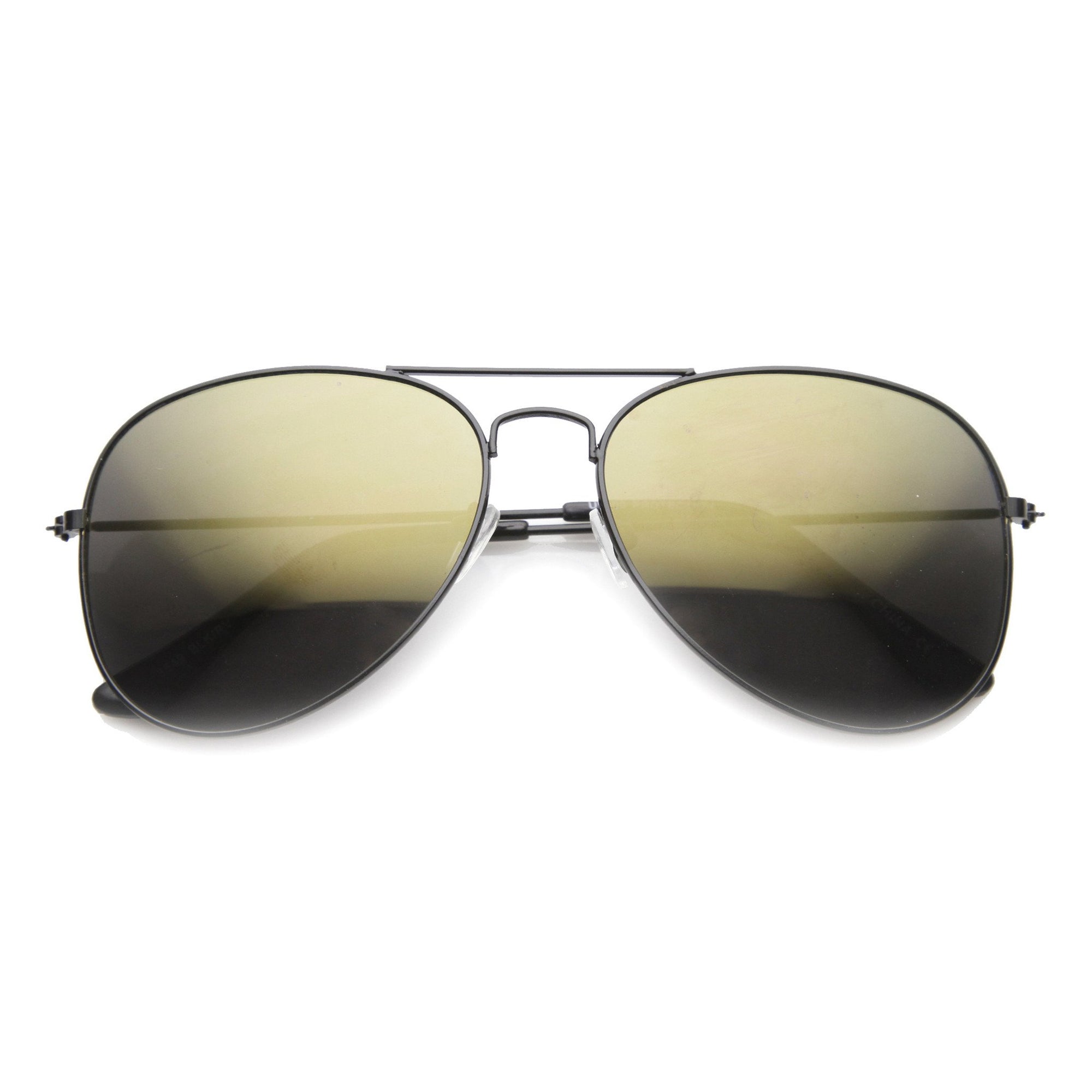 zeroUV Full Mirror Mirrored Metal Aviator Sunglasses