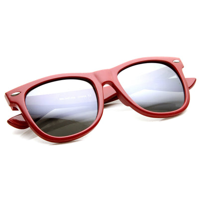 Retro Large Mirrored Lens Horned Rim Sunglasses 9155