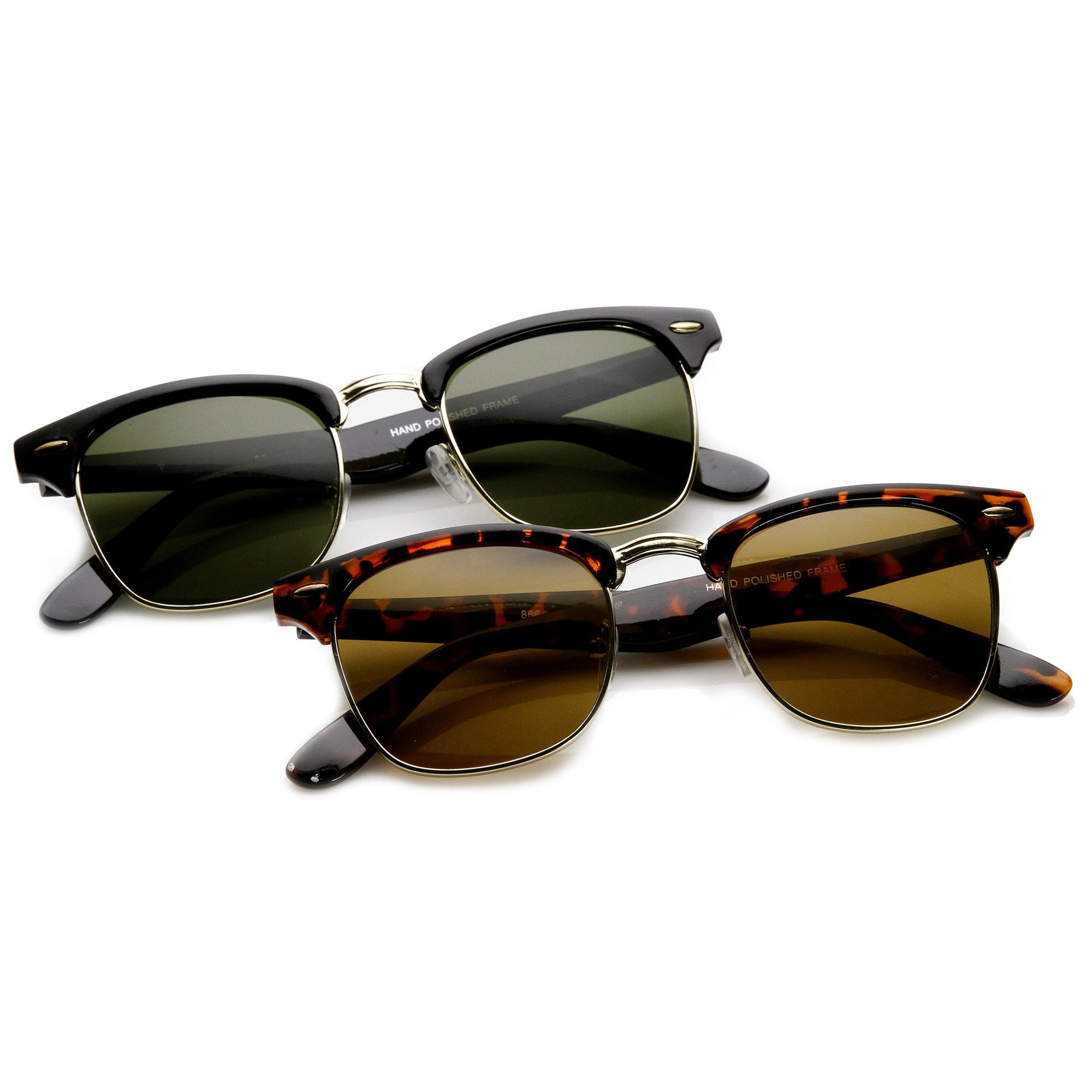 Indie Horned Rim Half Frame Sunglasses 2934 [2 Pack]