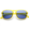 Trendy Retro Fashion Matte Keyhole Square Aviator Sunglasses 9177