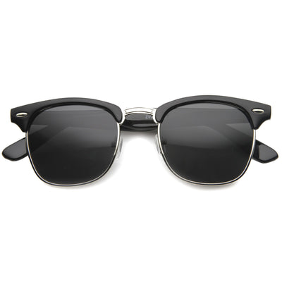 Vintage Half Frame Polarized Horned Rim Sunglasses 2936