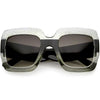 Women's Oversize Designer Dual Tone Square Sunglasses C526