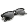 Indie Dapper Square Half Frame Horned Rim Sunglasses 9809