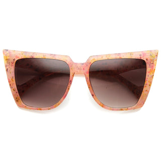 Women's Oversize Speckled Butterfly Cat Eye Sunglasses 9840 - Pink Lavender