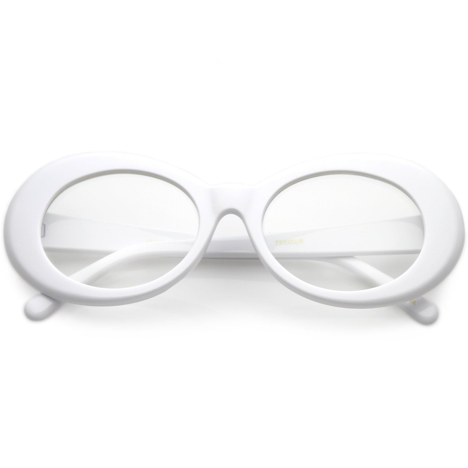 Retro 1990's Fashion Clear Lens Clout Oval Glasses C540