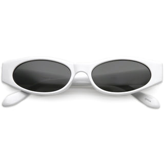 Gafas de sol retro con lentes planas ovaladas estrechas de moda de los años 90 C550 - Humo blanco