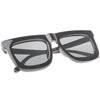 Hipster Fashion Square Flat Front Lens Horned Rim Sunglasses A142