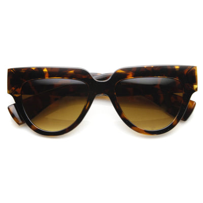 Womens Retro Bold Frame Flat Top Hipster Sunglasses 9227