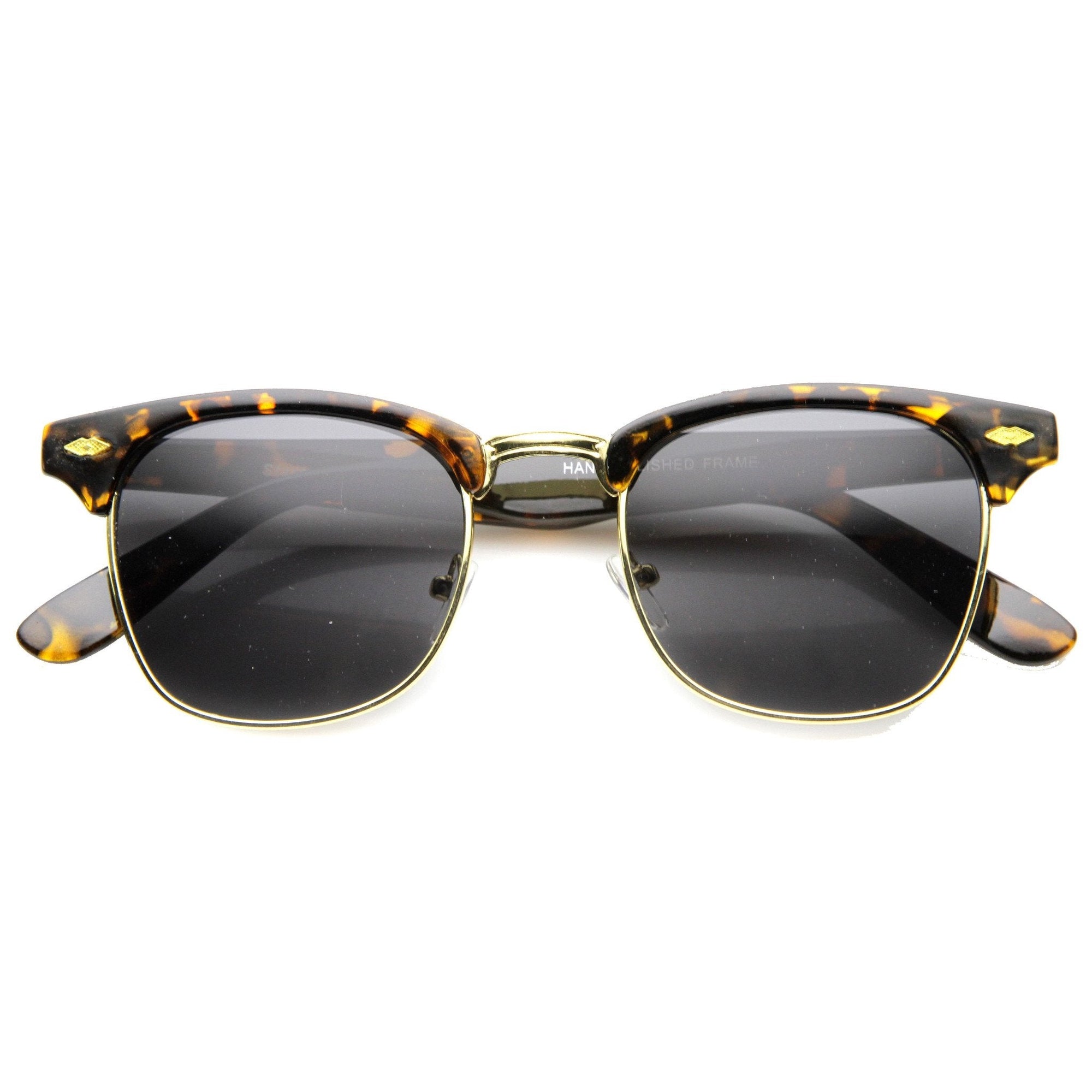 Vintage Dapper Half Frame Horned Rim Sunglasses 9847