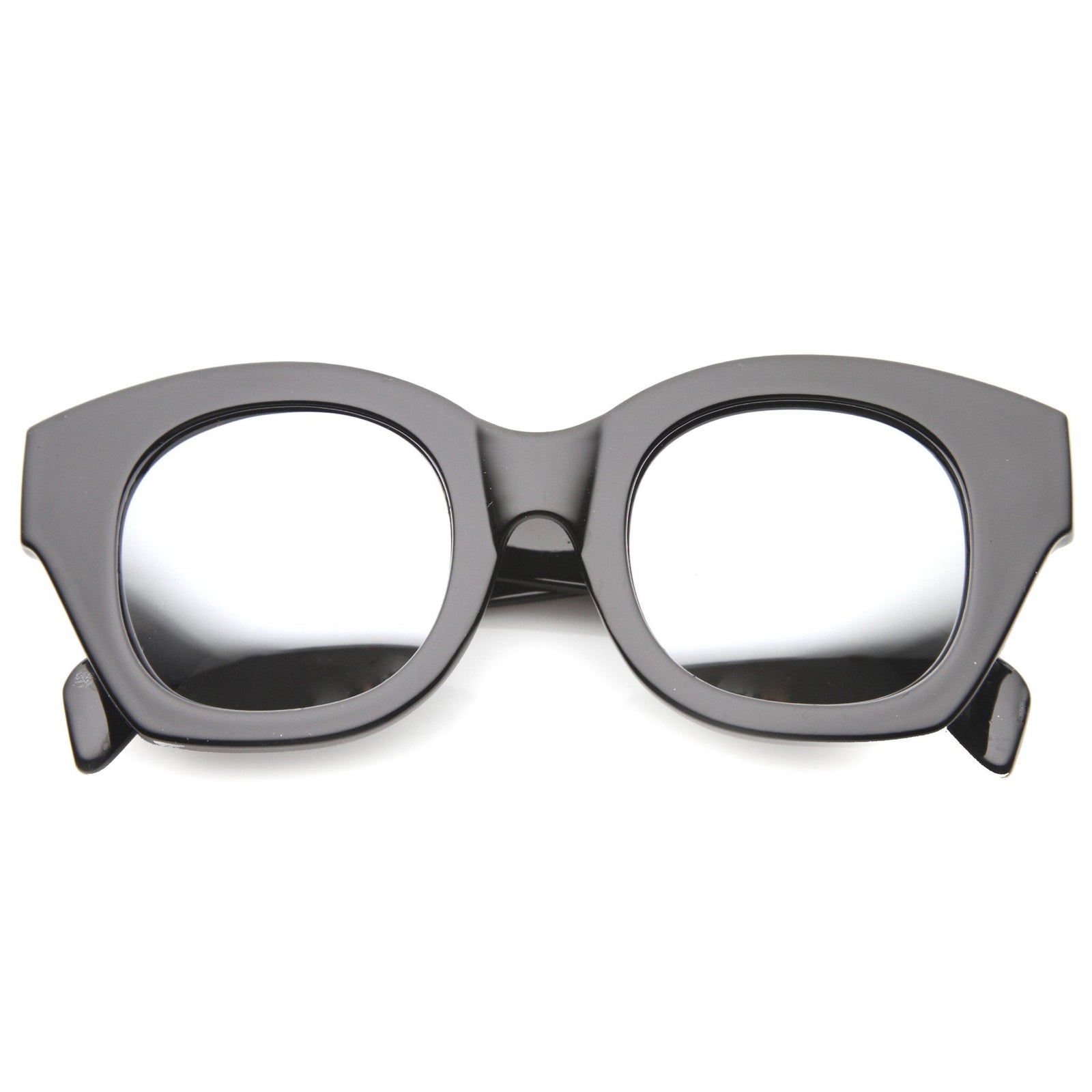Oversize Indie Bold Frame Mirrored Lens Sunglasses 9983