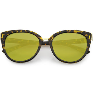 Gafas de sol estilo ojo de gato, finas y extragrandes, estilo retro de los años 50, C840 - Humo de oro de tortuga