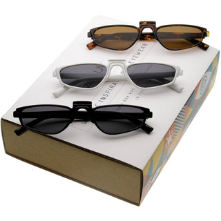 Gafas de sol retro de los años 90, finas, pequeñas y con puente de nariz alta para mujer C731 [Caja promocional] - Caja promocional mixta