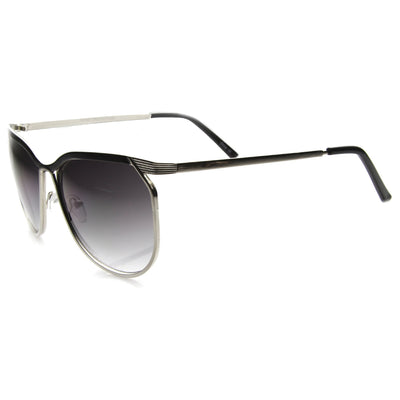 Modern Oversize Two Toned Thin Metal Aviator Sunglasses 9863