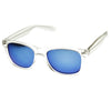 Zerouv + Plus "Mormont" Transparent Horned Rim Mirror Lens Sunglasses