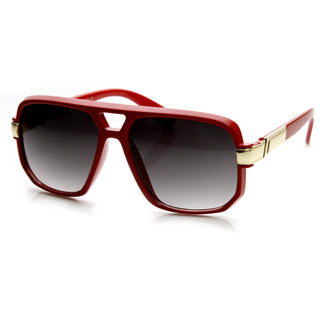 Gafas de sol de aviador cuadradas de discoteca de moda retro de los años 80 9260 - Rojo