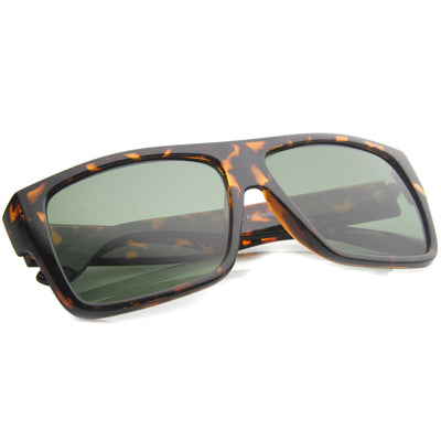 Retro Streetwear Rectangle Flat Top Block Sunglasses 9928