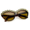 Trendy Womens Glam Rhinestone Studded Fashion Cat Eye Sunglasses 9279