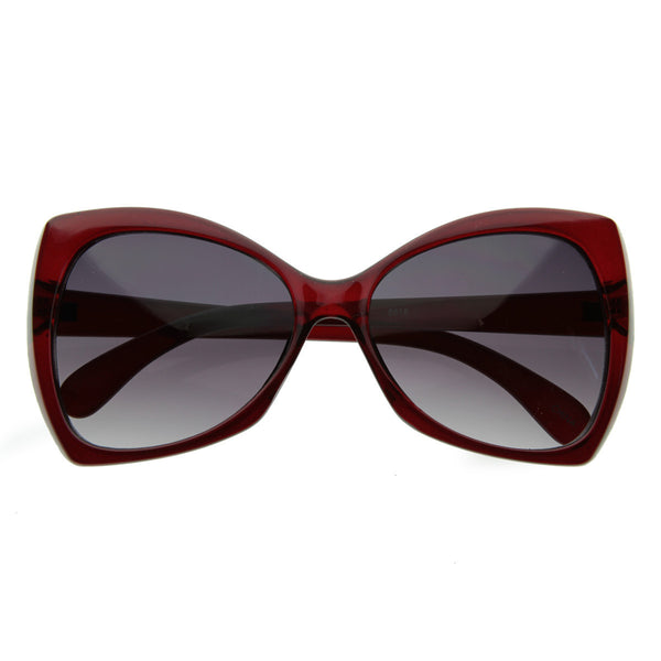 New Womens Designer Pointed Tip Butterfly Sunglasses - zeroUV