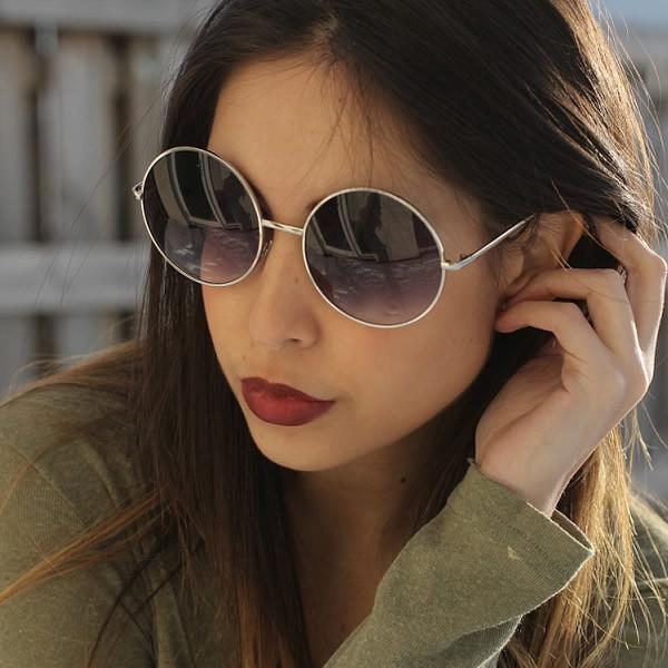 Fashion Oversized Round Sunglasses Women Trendy Vintage Gradient