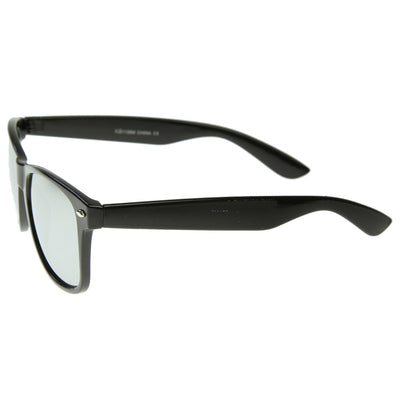 Classic Retro Horn Rimmed Mirrored Lens Sunglasses 8508