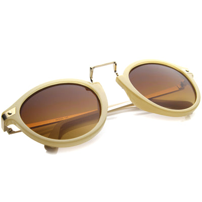 Vintage Steampunk Inspired Round Horned Rim Frame Sunglasses 8591