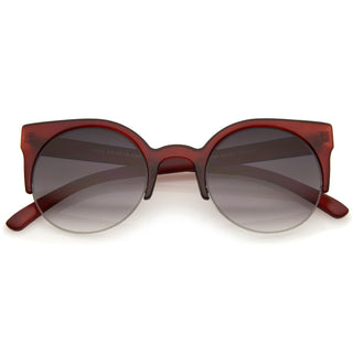 Gafas de sol estilo ojo de gato con círculo redondo retro súper modernas 8760 - Rojo