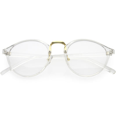 Vintage Dapper Indie Fashion Clear Lens Round Glasses 8768